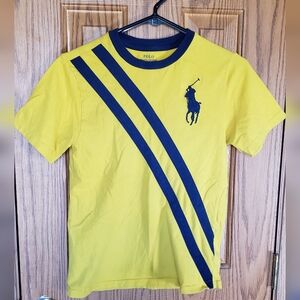Polo by Ralph Lauren Yellow and Blue Short Sleeve Tee with Navy Stripes
